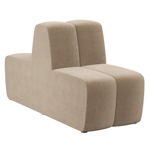 LAGO - 1-seater with low back, seats on both sides (art. 6033)